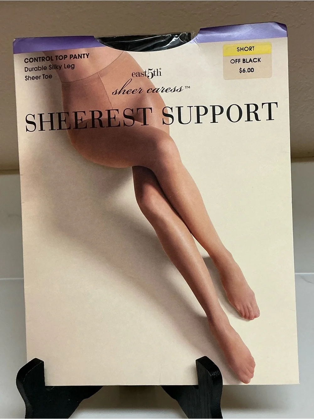 East 5th Sheerest Support Control Top Pantyhose Off Black